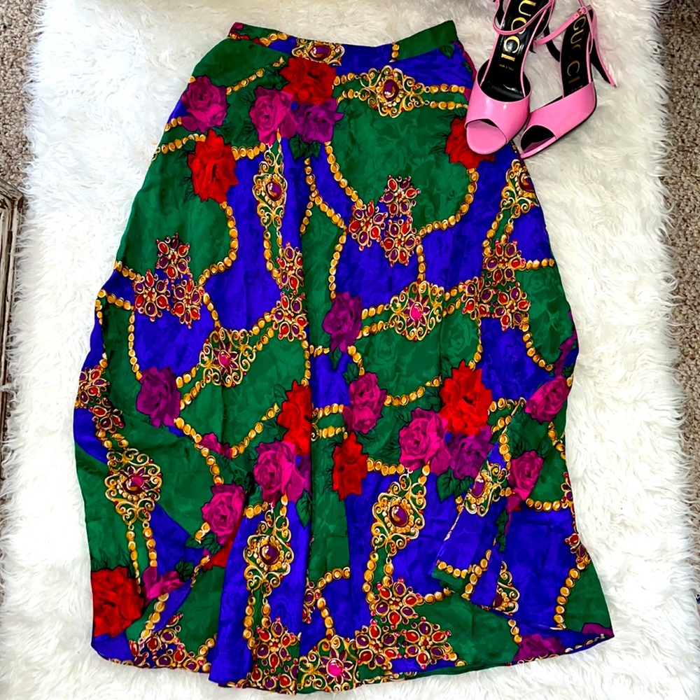 Vtg Silk Chain Skirt